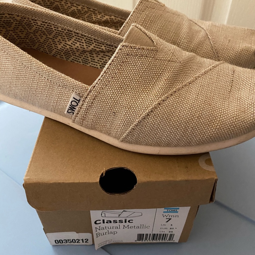TOMS Classic Natural Metallic Burlap
